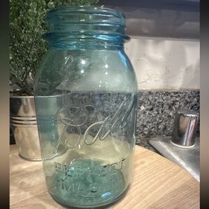 Ball Perfect Mason Quart Jar #5 Vintage Aqua Blue